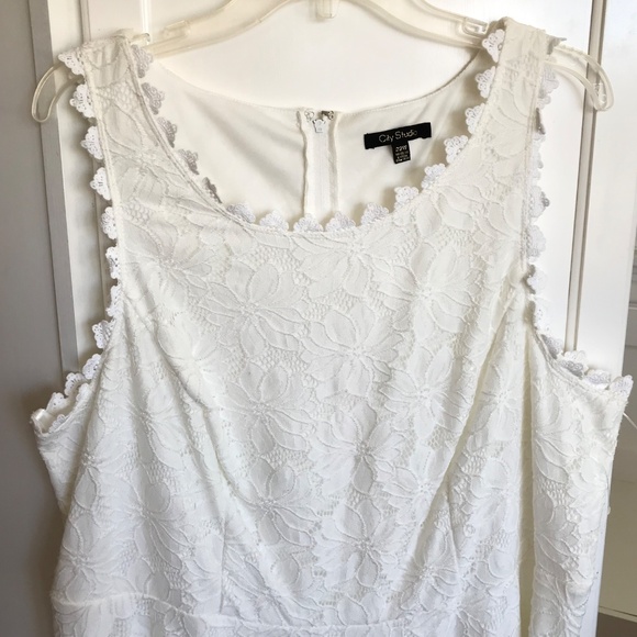 CITY STUDIO Lace Fit & Flare Dress Sleeveless White Women’s Plus Size 22W 1X - Picture 3 of 16